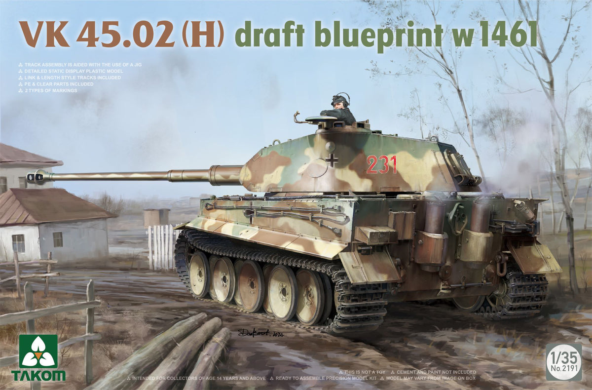 Takom 1/35 VK 45.02(H) draft blueprint w 1461