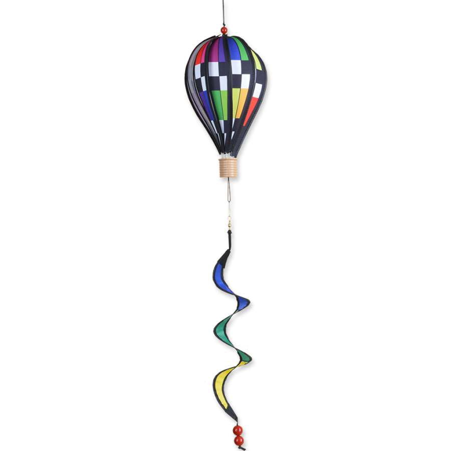 12" Hot Air Balloon - Checkered Rainbow