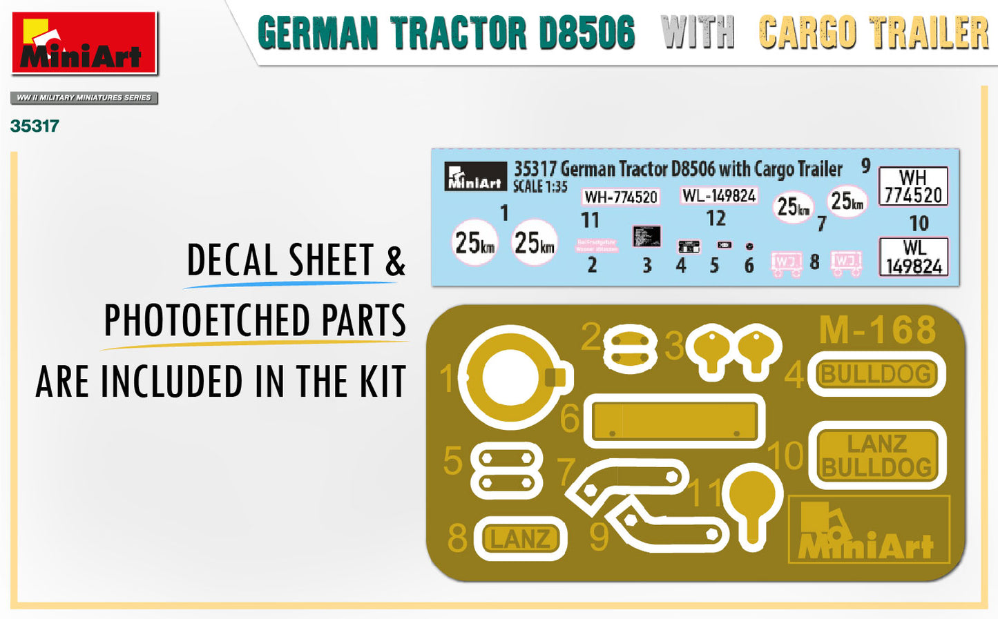 MiniArt 1/35 German Tractor D8506 with Cargo Trailer