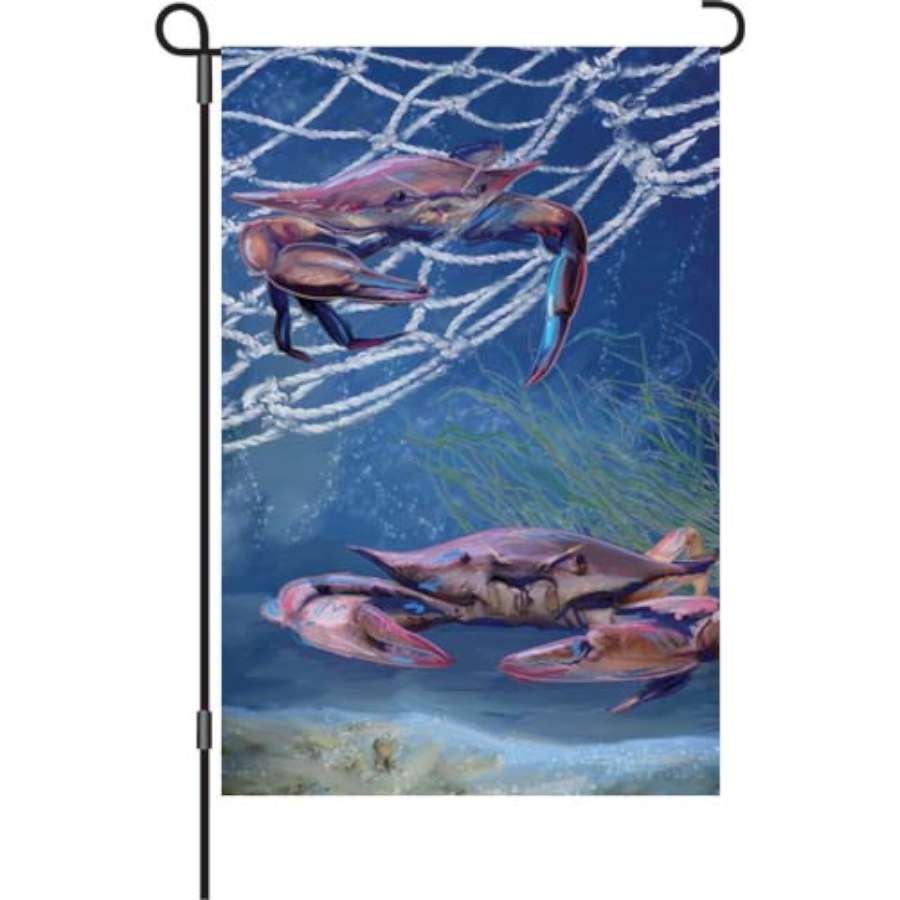 Ocean Blue Crab Garden Flag