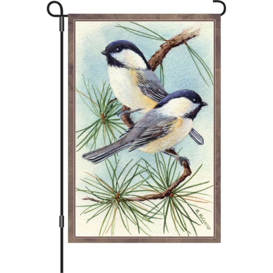 Chickadee Vignette Garden Flag