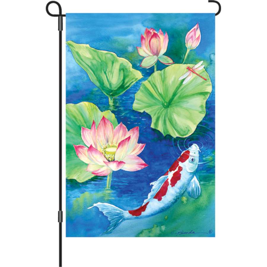 Lotus Koi Garden Flag