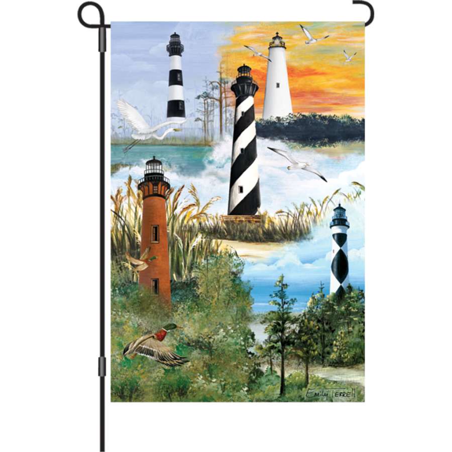 Outer Banks Lighthouses Garden Flag