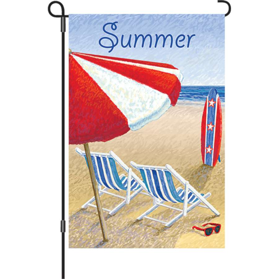 Patriotic Beach Chair Garden Flag