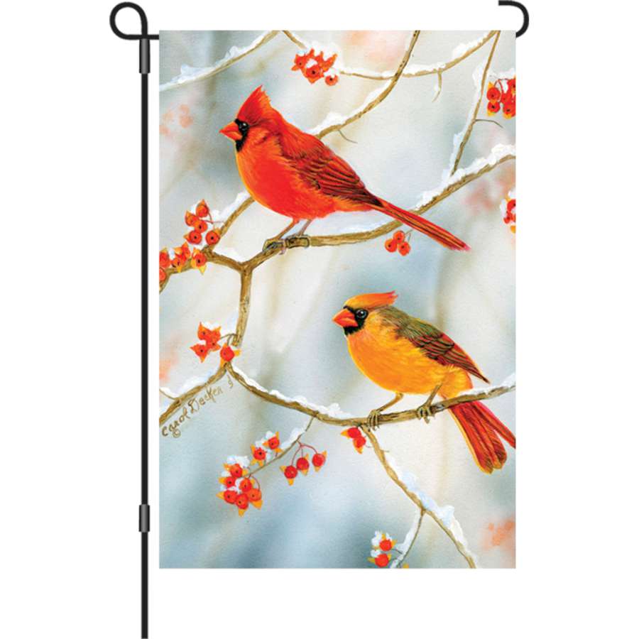 Bittersweet Cardinals Garden Flag