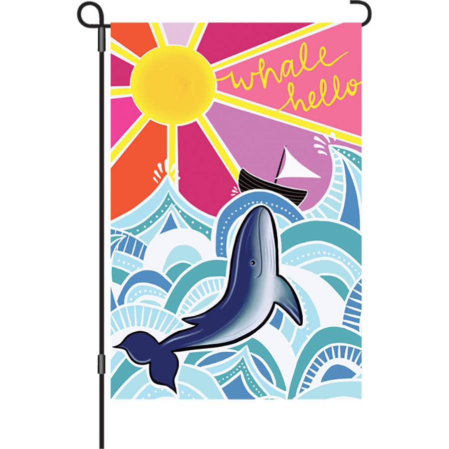 Whale Hello Garden Flag