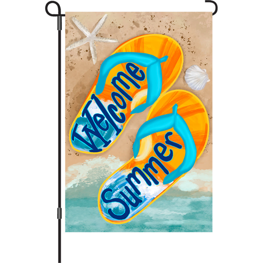 Summer Welcome FlipFlops Garden Flag