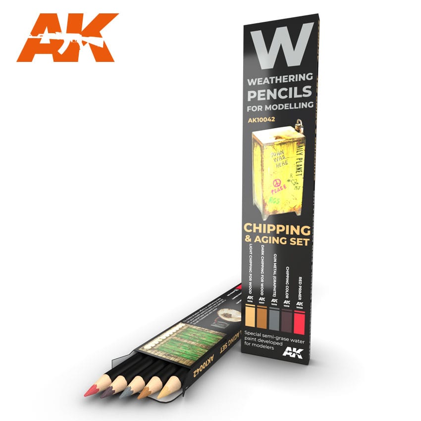 AK Interactive Weathering Pencil Set - Chipping & Aging Set