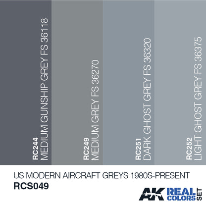 AK Interactive Real Colors Us Modern Aircraft Greys 1980s - Present