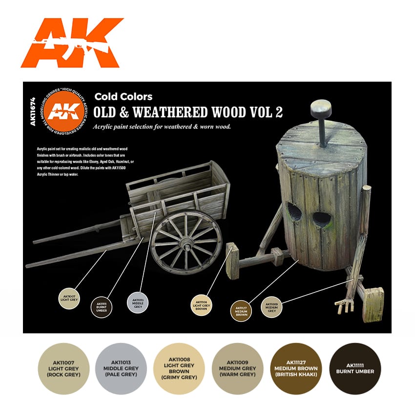 AK Interactive 3G Old & Weathered Wood Vol.2