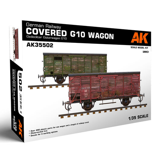 AK Interactive 1/35 German Railway Covered G10 Wagon Gedeckter Guterwagen G10