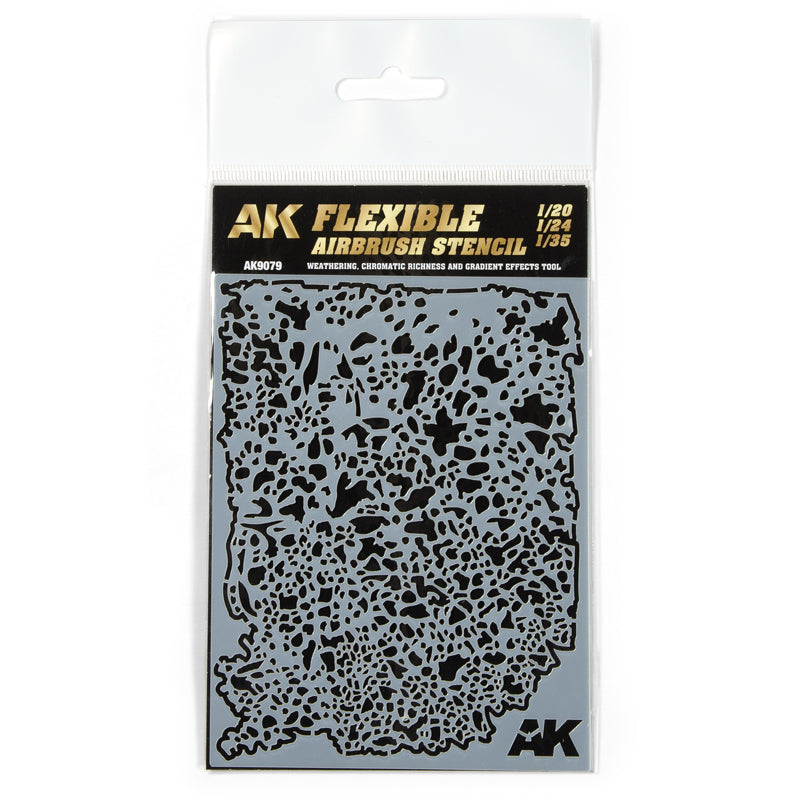 AK Interactive Weathering and Gradient Flexible Airbrush Stencil 1/20, 1/24, 1/35