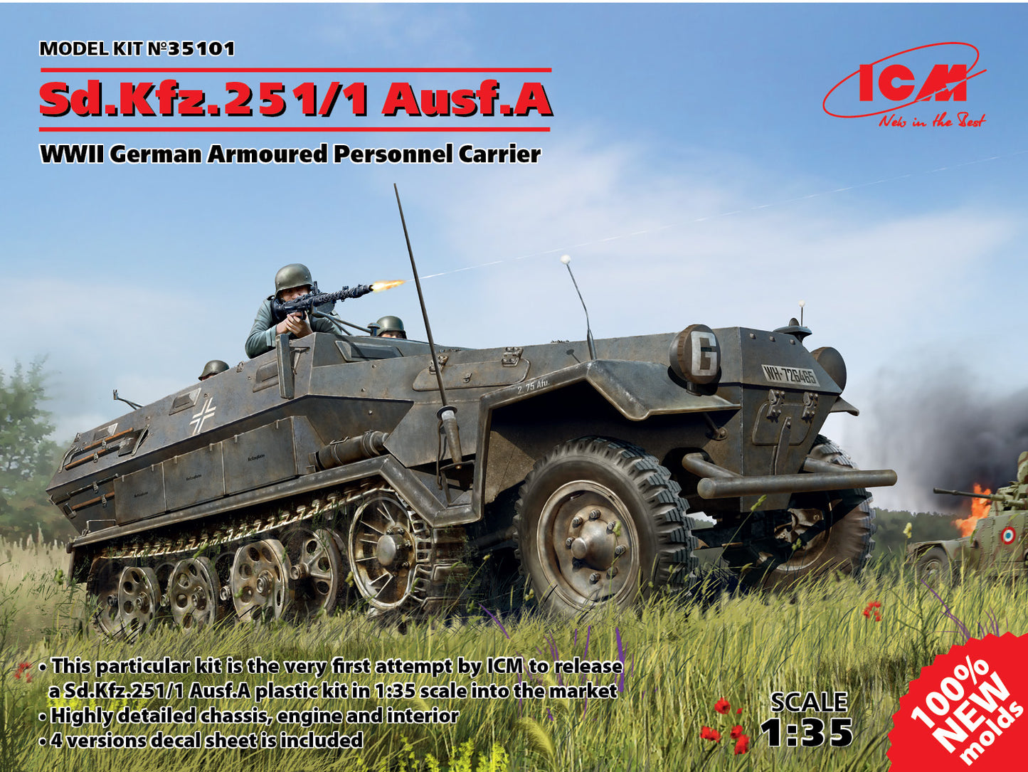 ICM 1/35 Sd.Kfz.251/1 Ausf.A, WWII German Armored Personnel Carrier