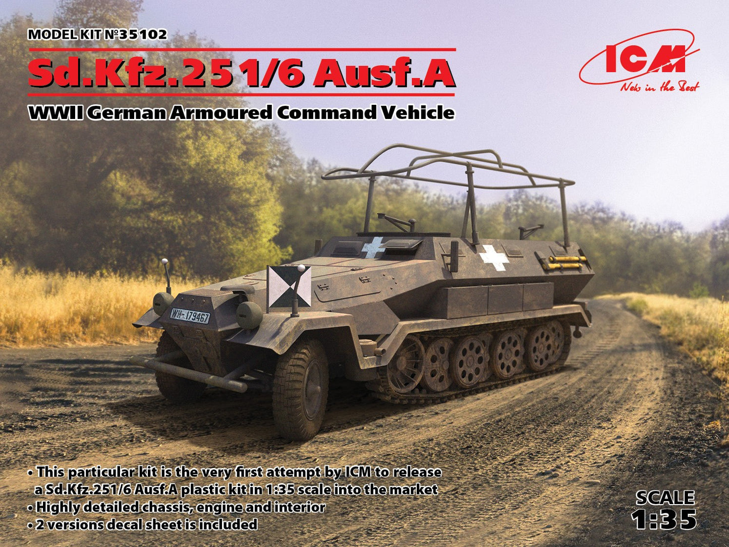 ICM 1/35 Sd.Kfz.251/6 Ausf.A, WWII German Armored Command Vehicle