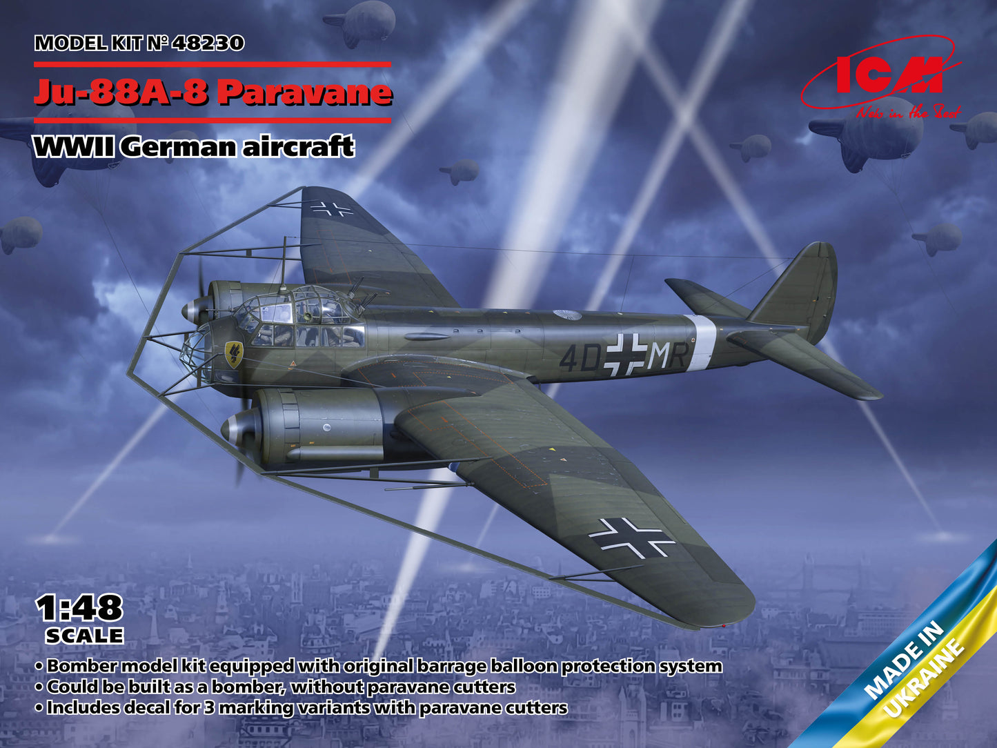 ICM 1/48 Ju-88A-8 Paravane, WWII German Aircraft