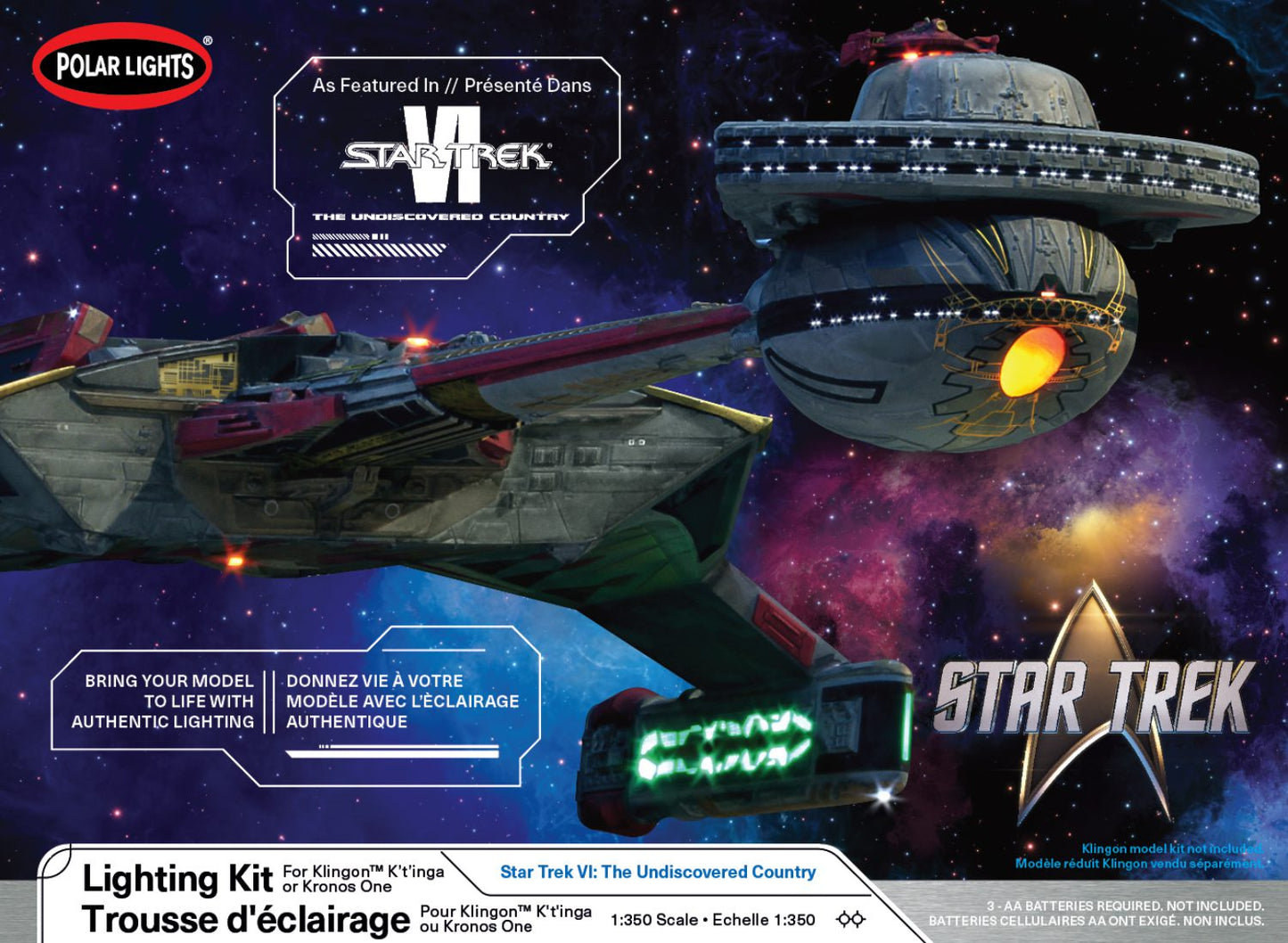 1/350 LED Lighting Kit for Star Trek The Undiscovered Country Klingon KTinga or Kronos One