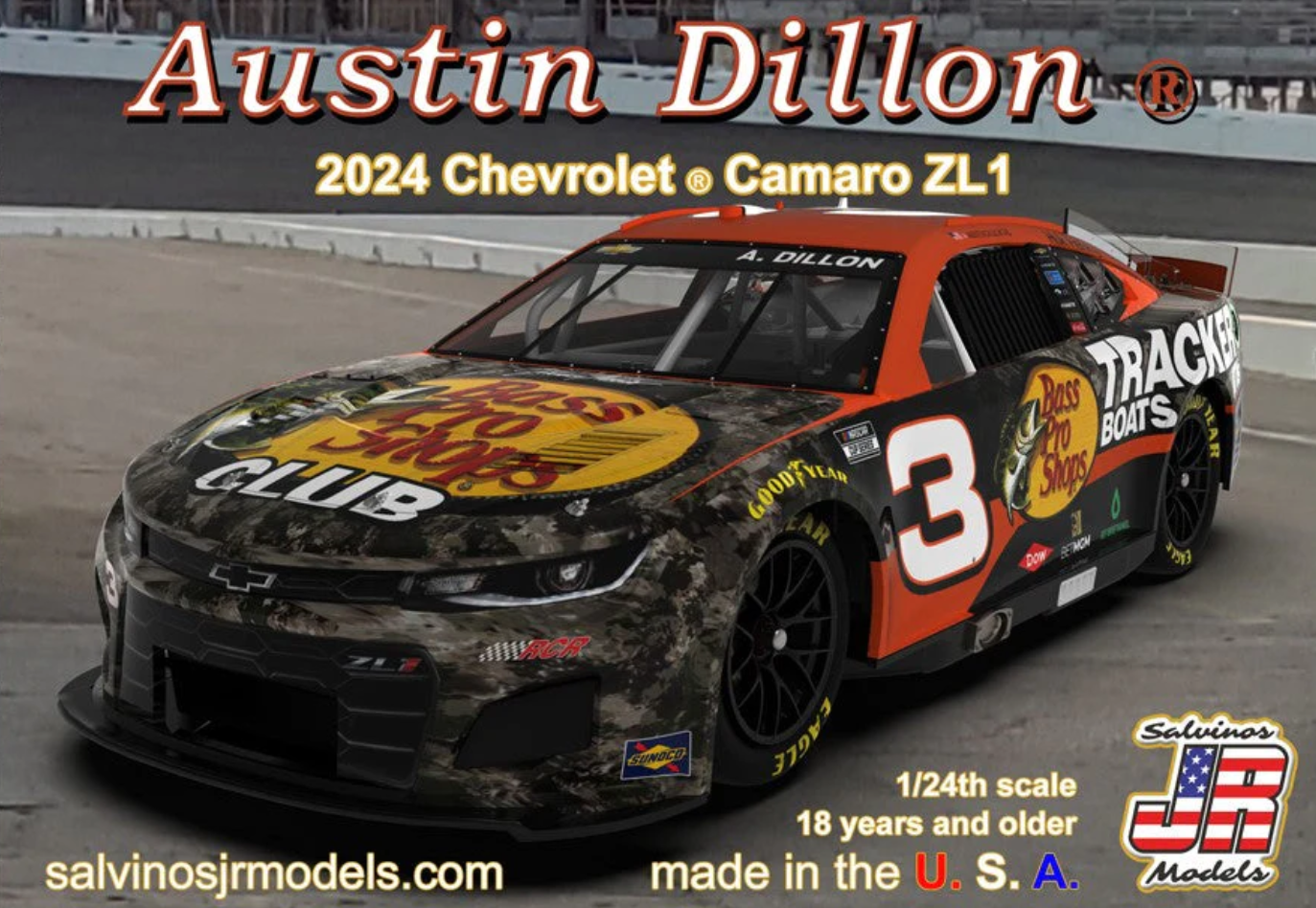 1/24 Austin Dillon 2024 NASCAR Chevrolet Camaro ZL1 Race Car (Primary)