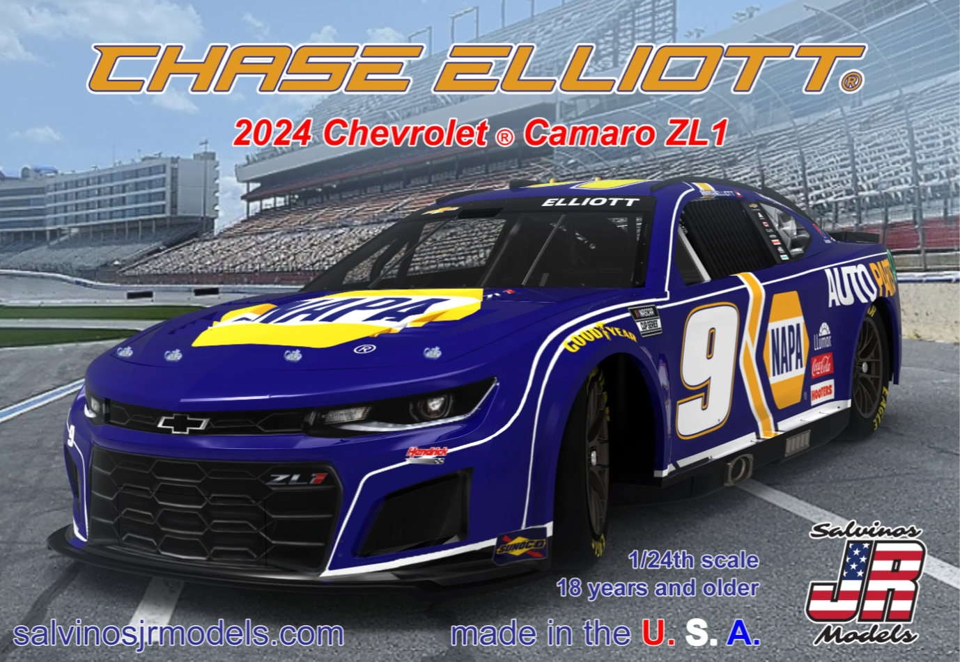 1/24 Chase Elliott 2024 NASCAR Chevrolet Camaro ZL1 Race Car (Primary)