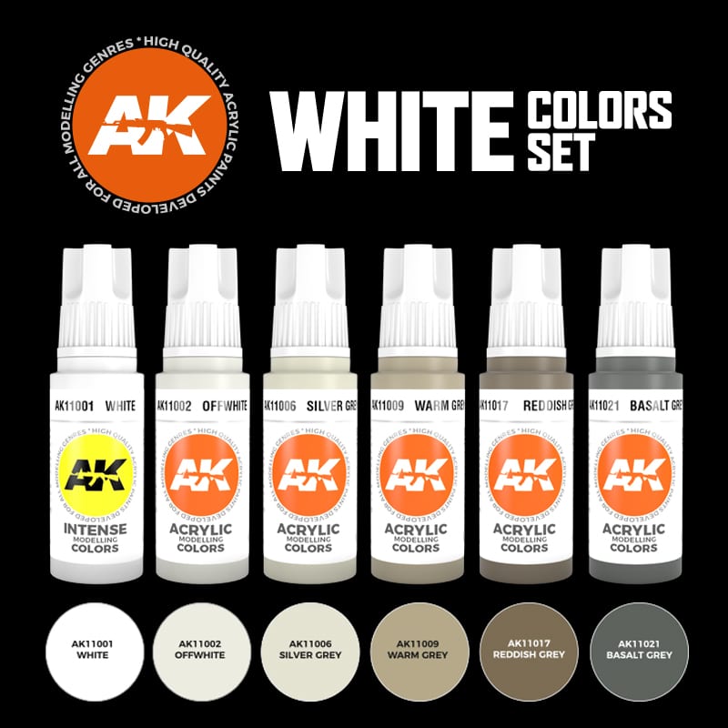 AK Interactive 3G White Colors Set