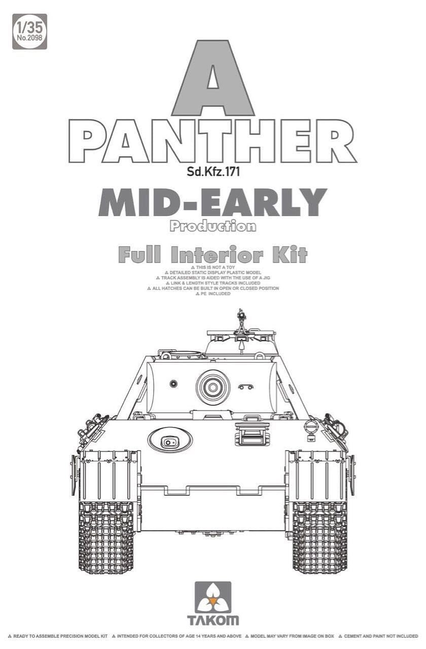 Takom 1/35 Sd.Kfz. 171 Panther Ausf. A Mid-Early Production (Full Interior Kit)