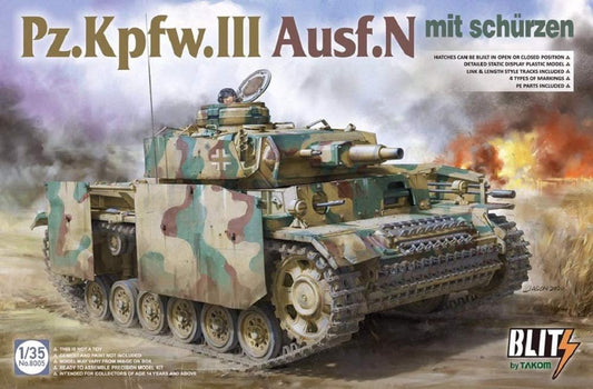 Takom 1/35 Pz.Kpfw.III Ausf.N Mit Schurzen Tank