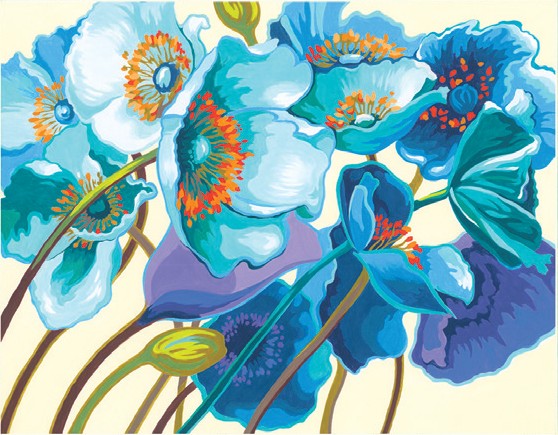 Blue Poppies (Flowers) Paint by Number