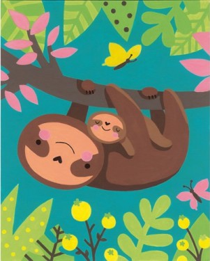 Sloth & Baby Paint by Number