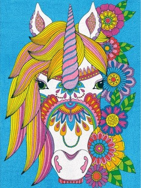 Floral Unicorn Pencil by Number