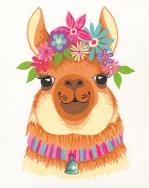 Flowery Llama Paint by Number