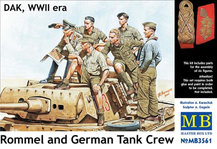 MASTER BOX 1/35 Rommel and German Tank Crew, DAK, WW II era