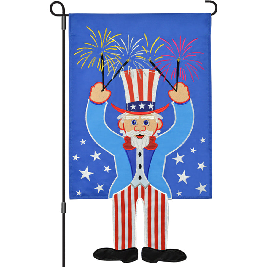 Uncle Sam Sparklers Garden Flag